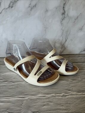 Crocs White Patricia Wedge Sandals